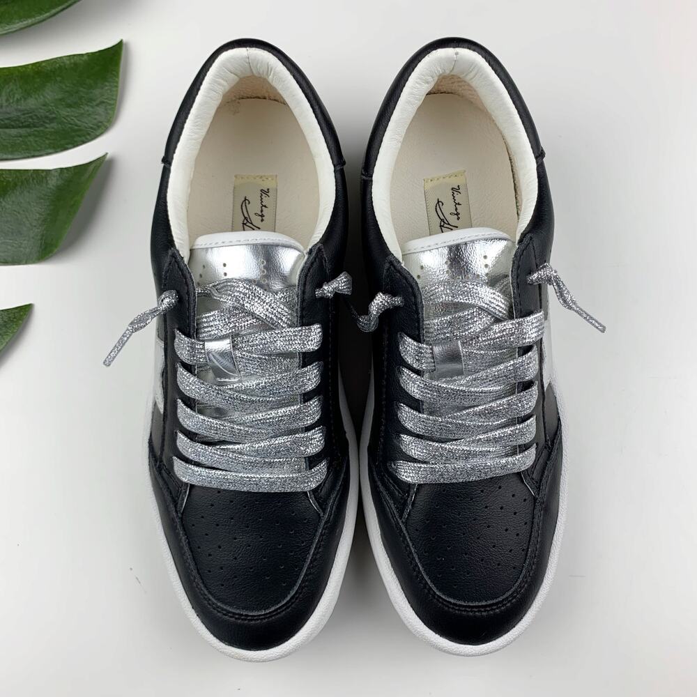 Vintage Havana Corbin Sneakers Black Silver Star Women's 6.5 - Picture 2 of 10